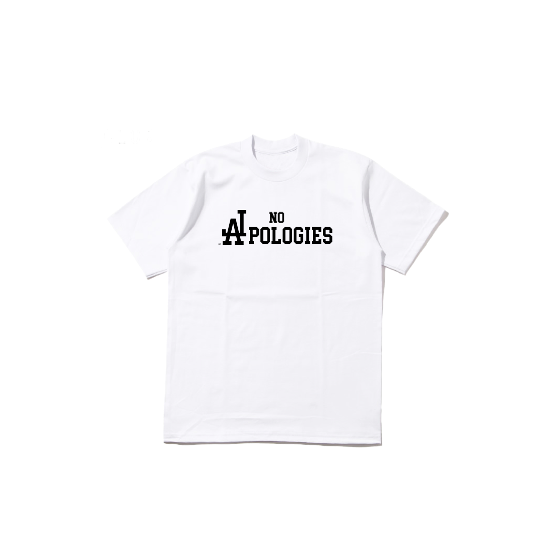 NO APOLOGIES LA TEE WHITE