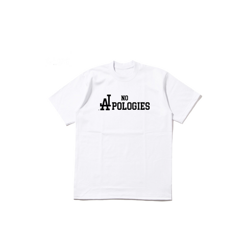 NO APOLOGIES LA TEE WHITE